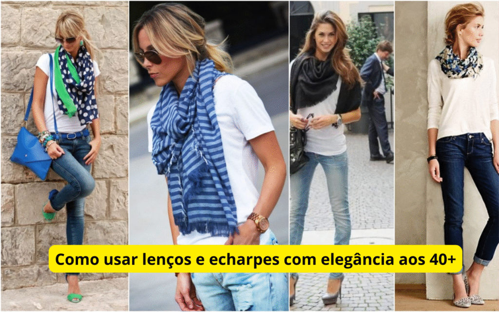Como usar lenços e echarpes com elegância aos 40+
