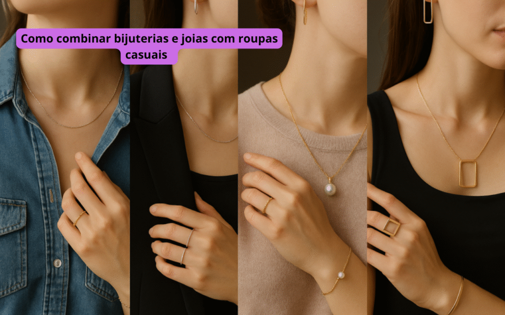 Como combinar bijuterias e joias com roupas casuais
